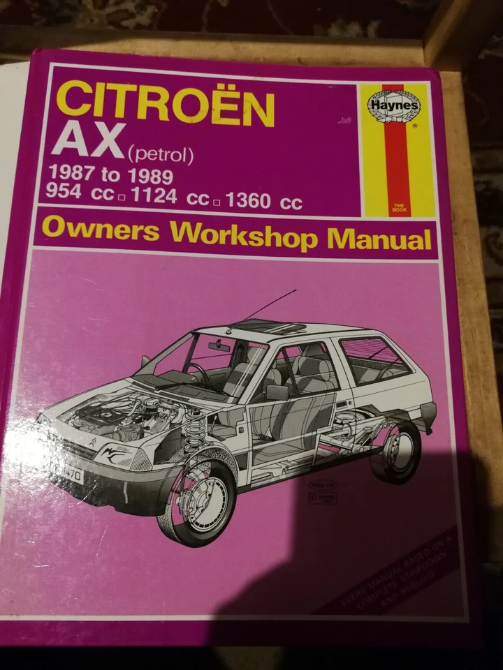 HAYNES OWNERS WORKSHOP MANUAL Citroen AX 1987 to 1989 (1470) - Image 1 of 3