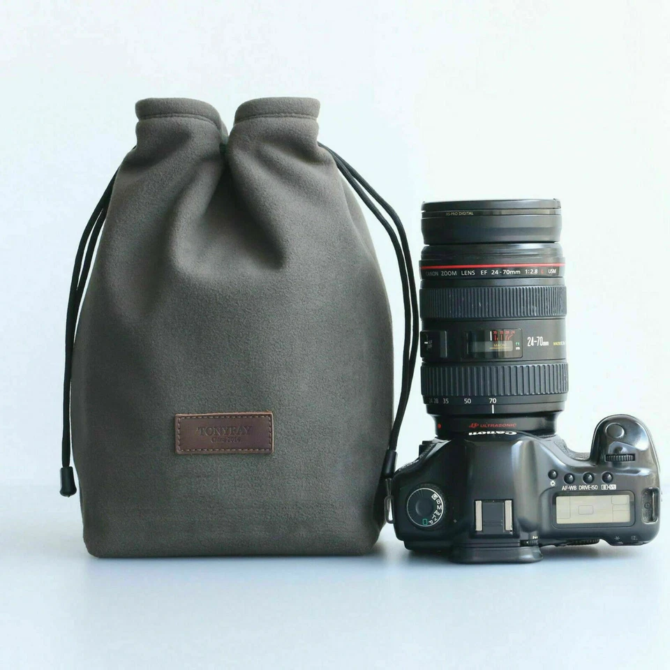 Waterproof Padded Drawstring Camera Bag Storage Case Insert For DSLR Canon Nikon - Image 1 of 4