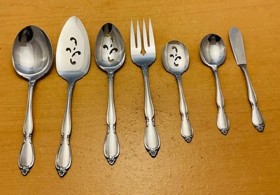 Oneida Community Stainless 7- Pc. Serving Set in the “Chatelaine” pattern. - Image 1 of 3