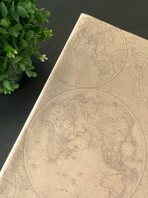 WORLD MAP Design Tissue Paper Sheet Choose Size & Package Amount - Image 1 of 4