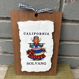 Vintage Solvang California Dutch Girl Wall Art Vintage Art Wall Decor - Picture 1 of 9