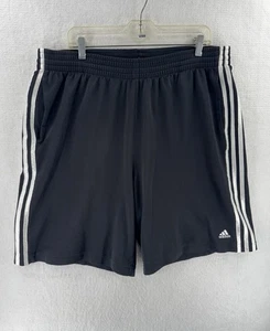 Adidas schwarze Fußball Shorts Silky Dazzle weiße Streifen Herren XL altes Logo selten - Bild 1 von 12