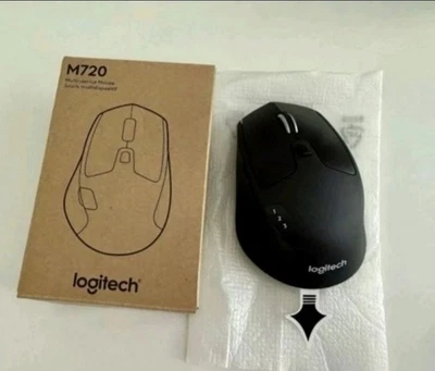 LOGITECH M720 TRIATHLON MULTI-COMPUTER WIRELESS MOUSE BLACK RETAILS $44.99 NIB - Image 1 of 4