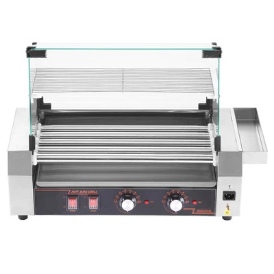 Uimoso Eléctrico 12 Hot Dog 5 Rodillos Comercial Parrilla Cocina Máquina Cubierta 750W Foto 1 de 4