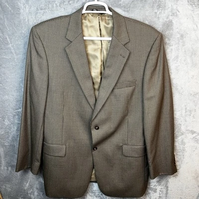 Jos A Bank Signature Collection Mens Blazer 46L Houndstooth Wool Sports Jacket - Image 1 of 4