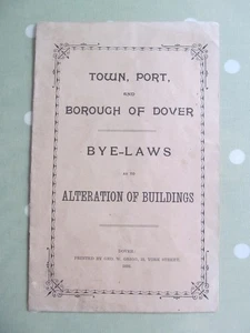 BOROUGH OF DOVER BYE-LAWS AS TO ALTERATIONS OF BUILDING BOOKLET DATED 1892 - Picture 1 of 5