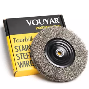 6 Inch Stainless Steel Wire Wheel for Bench Grinder with 1/2-Inch and 5/8-Inc... - Picture 1 of 1