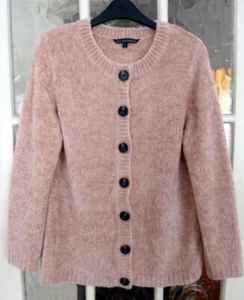 Bon Marche Love Knitwear Damen kuschelige Chenille Strickjacke rosa - Größe 12 - Bild 1 von 5