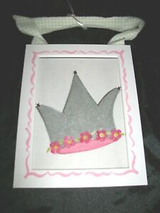 Doodlefish Gray Girl's Crown With Sequins Children's Framed Wall Art