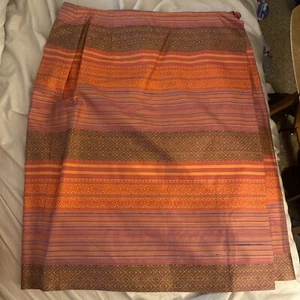 Carlisle Womens Silk Blend Wrap Skirt Pink Sz 10 Excellent - Picture 1 of 6