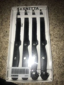 IKEA STAINLESS STEEL SERRATED BLADE SNITTA 4X STEAK KNIFE KNIVES 002.872.95 NIB - Picture 1 of 2