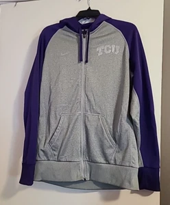Nike Therma-Fit TCU Men's Jacket Silver & Gray Large Vintage Sports College - Picture 1 of 9