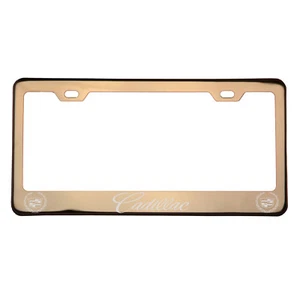 Laser Engraved Cadillac Rose Gold Chrome License Plate Frame 304 Stainless Steel - Bild 1 von 10