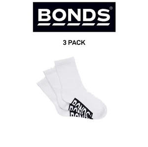 Bonds Kids Cushioned Crew Cushioned Smooth Toe Seams Socks 3 Pack RXUY3N - Picture 1 of 2