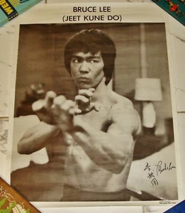 Póster original del Jeet Kune Do de Bruce Lee de los años 70 firmado por Phoebe Lee de la familia - Imagen 1 de 6