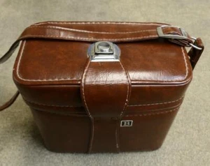 Brown hard camera case for DSLR w/accessory lens - Picture 1 of 5