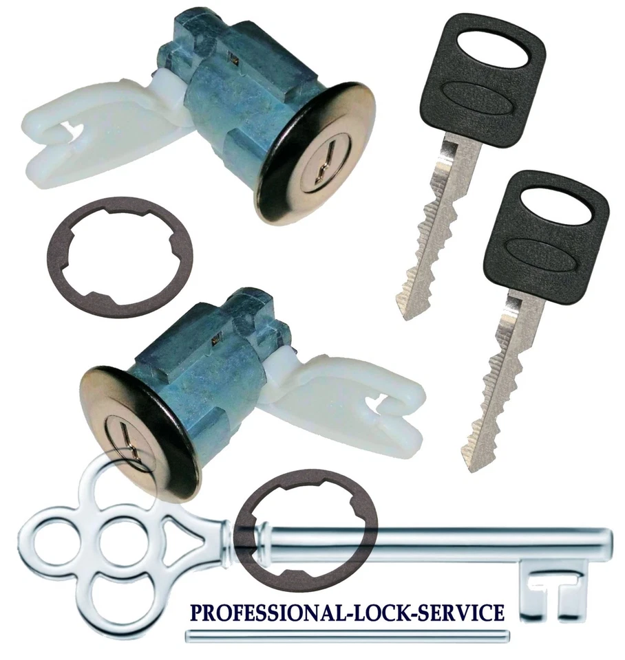 Ford Escort 1988-1990 Door Lock Cylinder Pair Set Tumbler Barrel 2 Keys  - Image 1 of 1