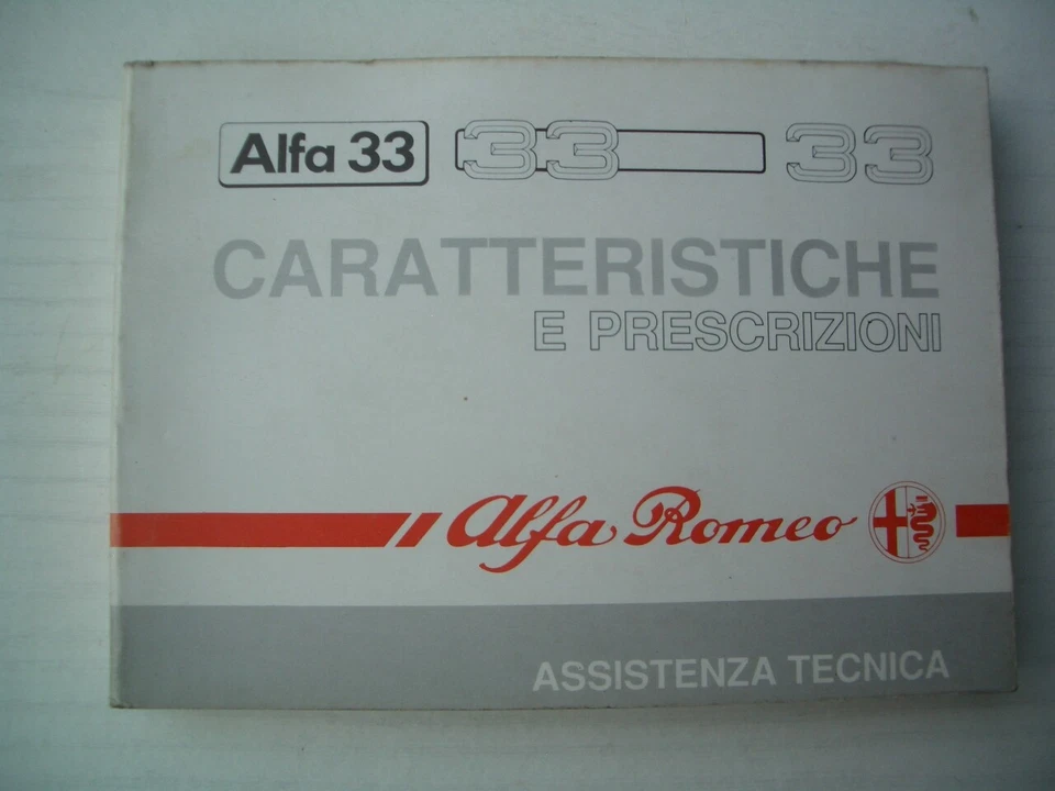 ALFA ROMEO 33SPORT WAGON-MANUALE ORIG. CARATTERISTICHE E PRESCRIZIONI,SETT. 1990 Foto 1 de 3