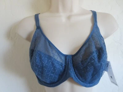 Sutiã feminino CHANTELLE 36D #16M1 NORA CHIC, AZUL, NOVO COM ETIQUETAS US$ 84 - Imagem 1 de 4
