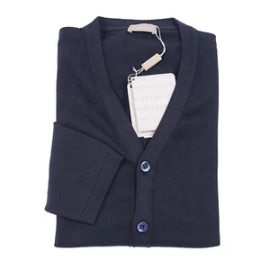 Cruciani Navy Blue Extrafine Cotton Cardigan Sweater M (Eu 50) NWT - Picture 1 of 5