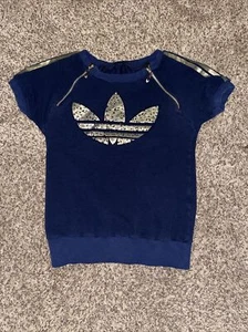Adidas Girl’s Shirt Size Large 14 Black with Gold Lettering & Logo - Picture 1 of 5