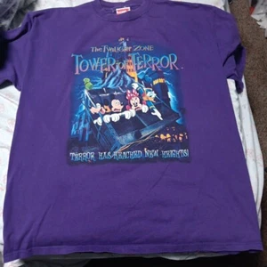 Vintage Disney Twilight Zone Tower of Terror Purple  T-shirt Mickey & Friends XL - Picture 1 of 5