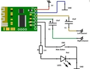 Mini módulo receptor de audio Bluetooth - salida estéreo - funcionamiento de 5 V CC EE. UU.  - Imagen 1 de 5