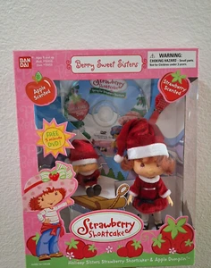 Ban Dai Holiday Sisters Fresa Shortcake y Manzana Dumplin Muñecas Conjunto de Navidad - Imagen 1 de 3