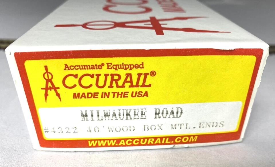 Coche de caja de madera AccuRail escala HO Milwaukee Rd (CSt&P) 40' No. Kit 4322 Foto 1 de 4