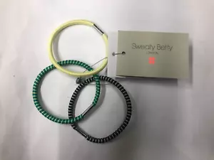 Sweaty Betty elastische Haargummis 3er Pack - schwarz, gelb, grün, neu im versiegelten Beutel - Bild 1 von 7