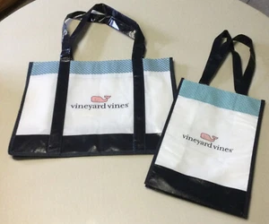 Vineyard Vines Bags - Lot Of 2 - Vinyl Tote Market Bag AND Smaller Gift Bag - Picture 1 of 10