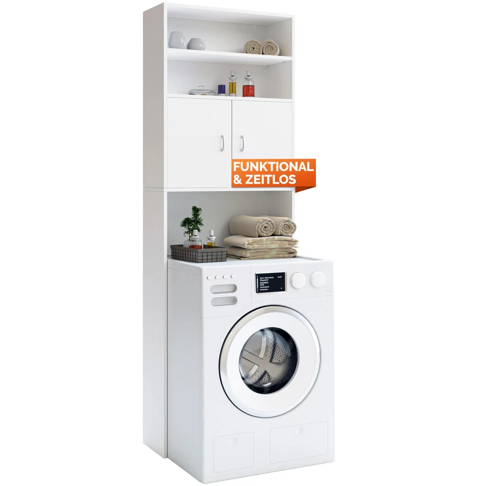 CASARIA® Waschmaschinenschrank Badschrank 185x63cm Badhochschrank Hochschrank  - Bild 1 von 4