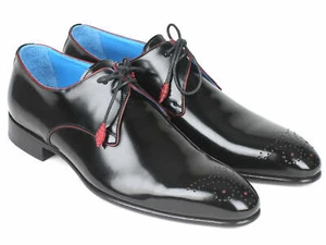 Paul Parkman Medallion Toe Black Derby Shoes (ID#54RG88) - Picture 1 of 1