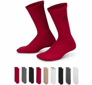 NIKE Air Jordan 9 Pack Crew Sock Cushioned Youth 5Y-7Y NEW Gift Box (W6-10/M6-8) - Picture 1 of 9