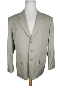 Luighi Balini Men's Sz 44R Biege Color Check 100% Poly Sport Coat S9 - Picture 1 of 24