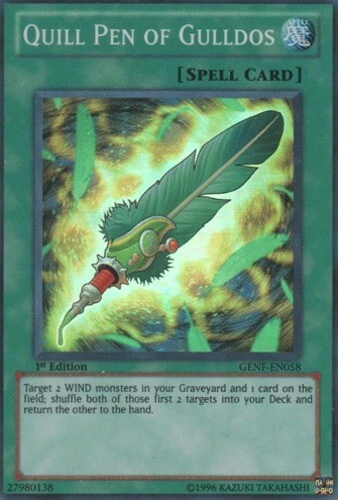 YUGIOH - Quill Pen of Gulldos - GENF-EN058 - Super Rare - 1st Edition - NM - FLA - Image 1 of 1