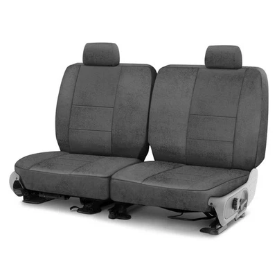 For Cadillac Escalade ESV 07-13 Coverking Velour 3rd Row Gray Custom Seat Covers - Image 1 of 4