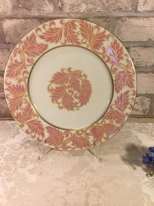 Castleton China SUFFOLK SET OF 6 Dinner Plates! 10” Dusty Pink With Gold Trim! - Picture 1 of 12