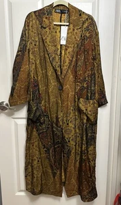 Zara Tapestry Print Duster Jacket - Size XS - Picture 1 of 24