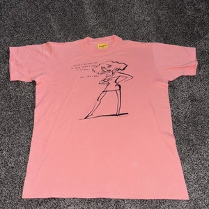 Camicie Vintage Lake Street Quando Un Uomo Mente Scherzo Umorismo Camicia Rosa Grande Leggi! - Foto 1 di 11