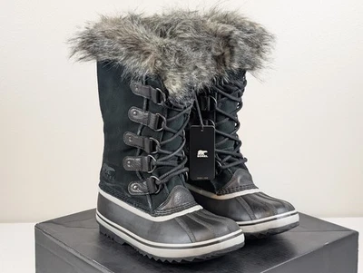 Sorel Women’s Joan of Arctic Boots Waterproof Black/Quarry Size 8 New In Box - Image 1 of 4