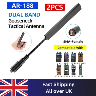 TELESCOPIC DUAL BAND ANTENNA FOR BAOFENG UV-5R SMA-FEMALE WALKIE TALKIE RADIO