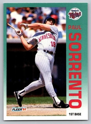 1992 Fleer #218 Paul Sorrento Minnesota Twins - Image 1 of 2