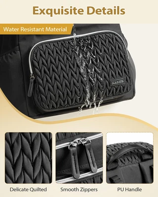 Small Quilted Diaper Bag Backpack Waterproof Mini Travel Tote with Changing Pad - Image 1 of 4