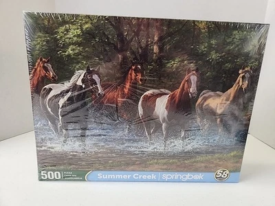 NEW SPRINGBOK Summer Creek Horses 500 Piece Jigsaw Puzzle Sealed - Image 1 of 2