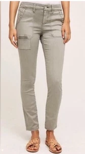 ANTHROPOLOGIE HEIHEI PANTALONES CARGO UTILITARIOS AJUSTADOS VERDES LAVADOS TALLA 27 - Imagen 1 de 11