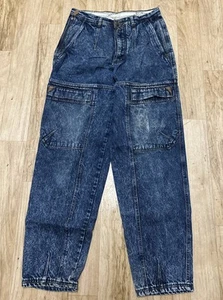 Pantalones de mezclilla azul lavado ácido barril 32L vintage años 90 Bugle Boy Streetwear - Imagen 1 de 12