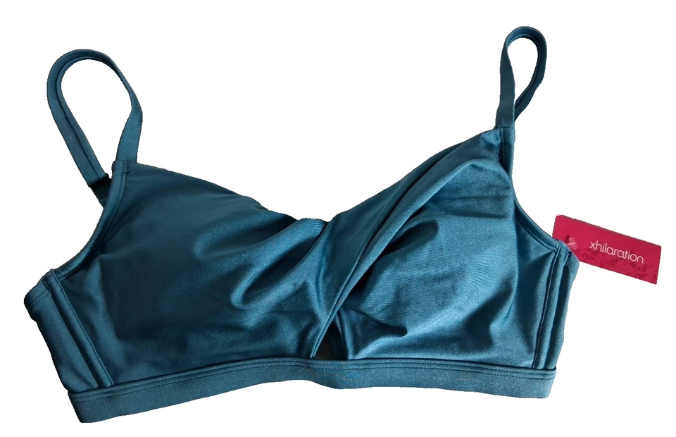 Traje de baño para mujer Xhilaration azul oscuro verde azulado totalmente acolchado bikini top D/DD Foto 1 de 4
