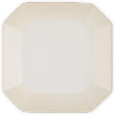 Le Creuset Octagon Square Plate 22cm Meringue Stoneware Microwave Safe Japan New - Image 1 of 4
