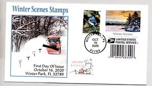 #5537 BLUE JAY BIRD WINTER SCENES SERIES FIRST DAY OF ISSUE FDC - Picture 1 of 1